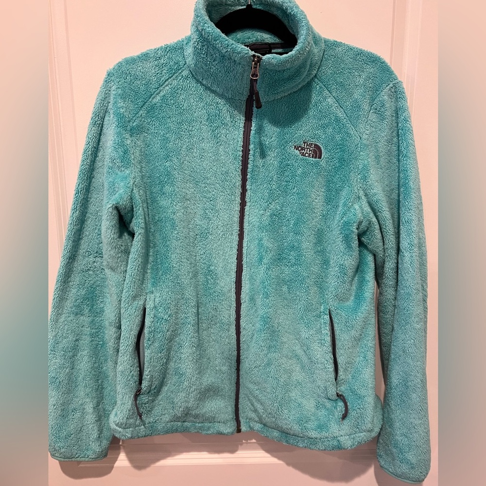 North Face Aqua Blue Fleece Jacket Size Large